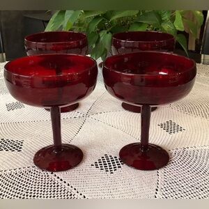 Pottery Barn Red Outdoor Margarita Glasses